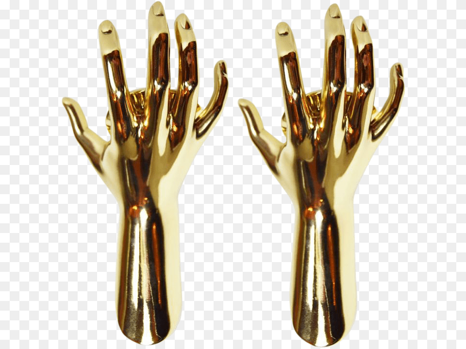 Maison Arlus Gold Hands Sconces A Pair Gold Hands, Clothing, Glove, Cutlery, Bronze Free Png Download