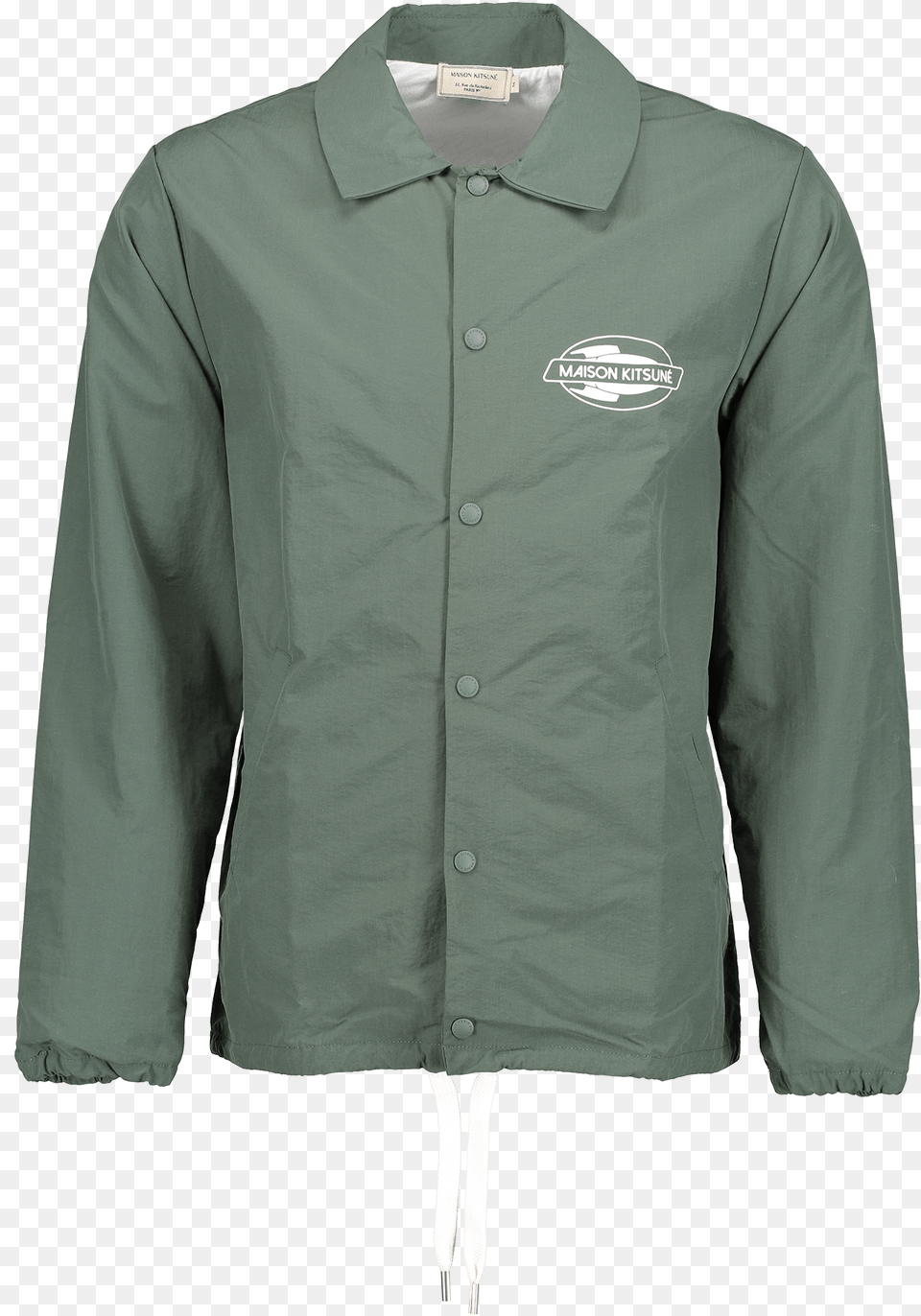 Maison Kitsune Green Windbreaker Size, Clothing, Coat, Jacket, Long Sleeve Png Image