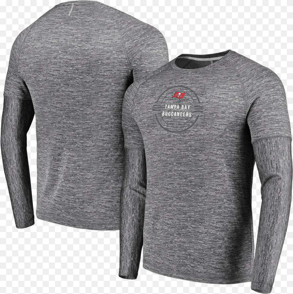 Majestic Buccaneers Men S Grey Long Sleeve Ultra Streak Long Sleeved T Shirt Png Image