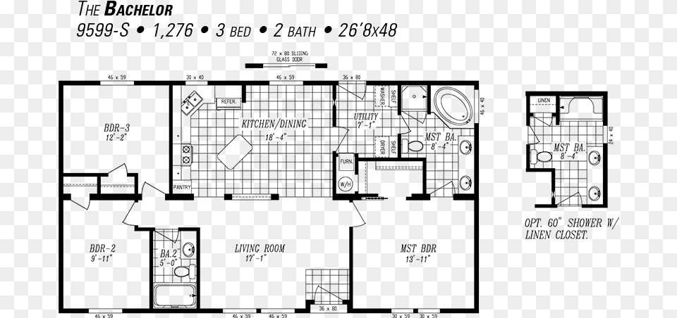 Majestic Collection The Bachelor 9599 S Floor Plan 36 By, Gray Png