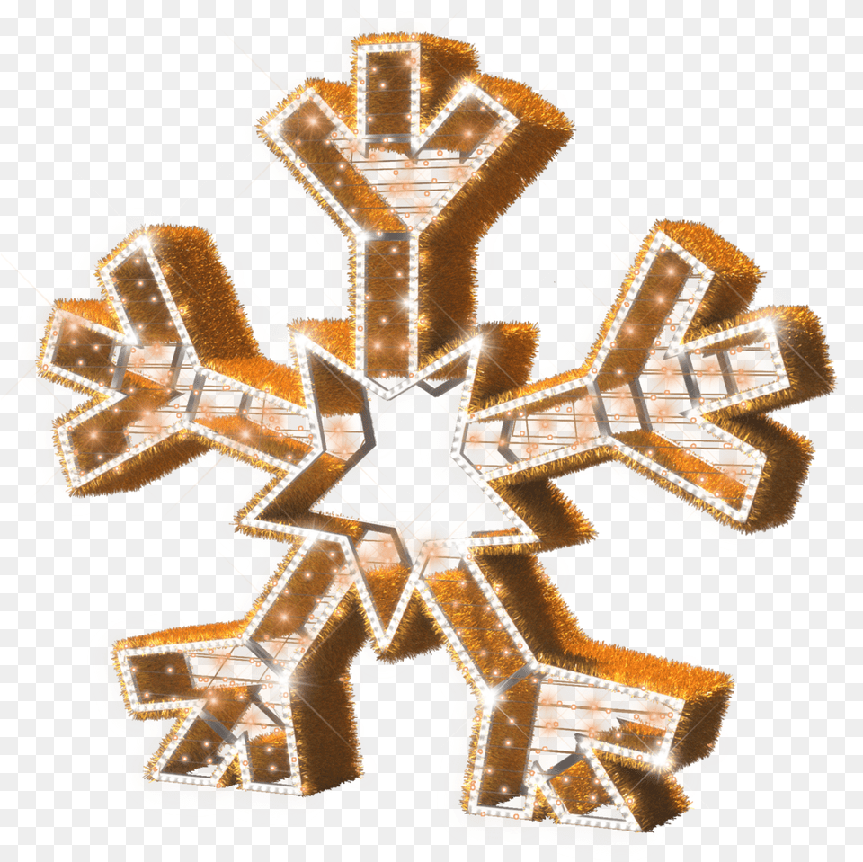 Majestic Gold Snowflake Art, Food, Sweets, Cross, Symbol Png Image