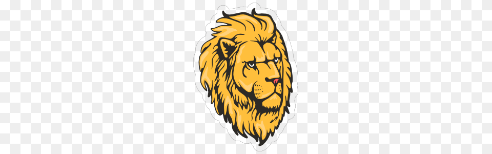 Majestic Lion Head Mascot Sticker, Animal, Mammal, Wildlife, Tiger Png Image