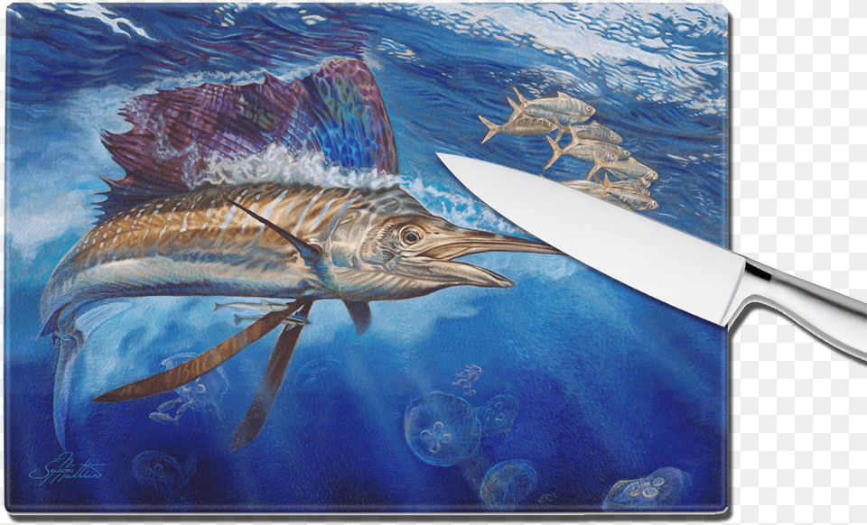 Majesty Sailfish Glass Cutting Board Large, Animal, Fish, Sea Life, Swordfish Free Png