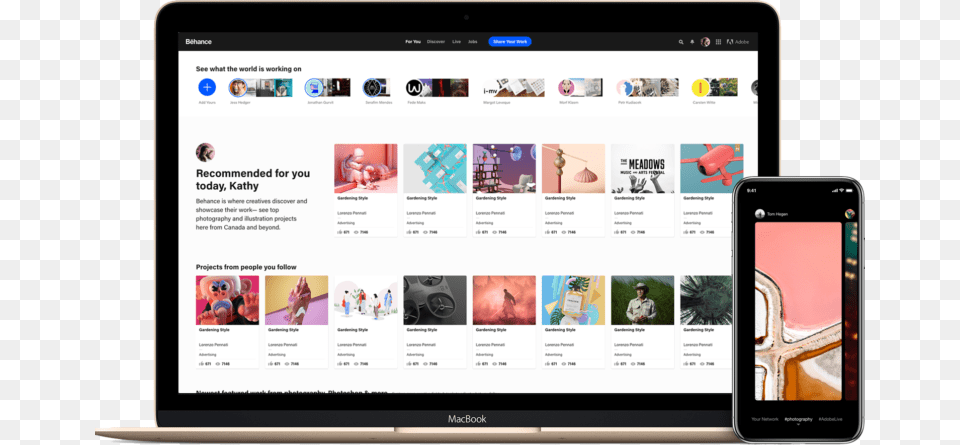 Major Behance Updates Encourage Learning And Collaboration Behance Adobe, Computer, Electronics, Mobile Phone, Phone Png