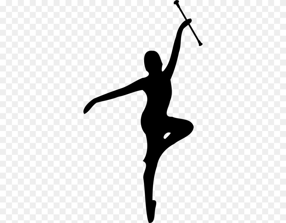 Majorette Baton Twirling Silhouette Dance Marching Band, Gray Png Image