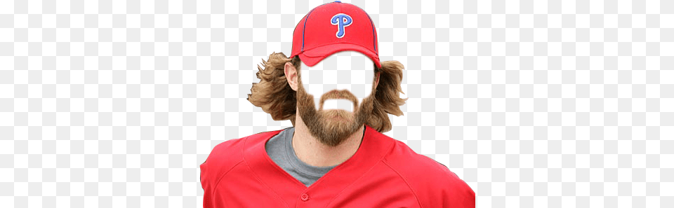 Make A Beard Transparent Santa Beard Tumblr Red Bearded Baseball Player, Person, Head, Hat, Face Free Png Download