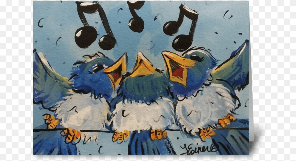 Make A Joyful Noise Greeting Card Einer Arts, Art, Painting, Animal, Bird Free Transparent Png