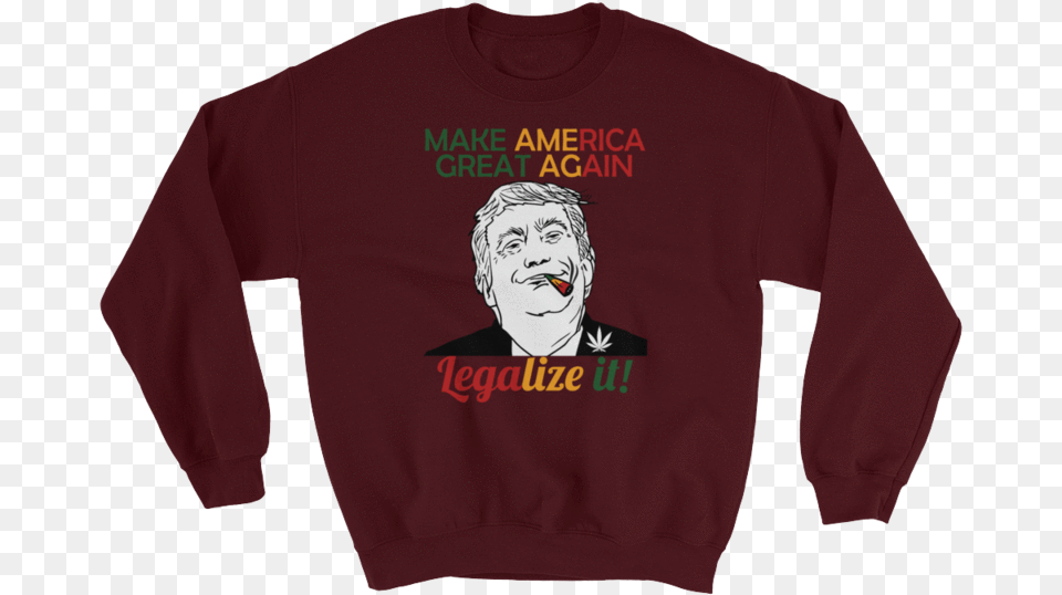 Make America Great Again Sweatshirt U2013 Cannabis Cape Cod Crewneck Sweatshirt, Clothing, Sweater, Sleeve, Knitwear Png