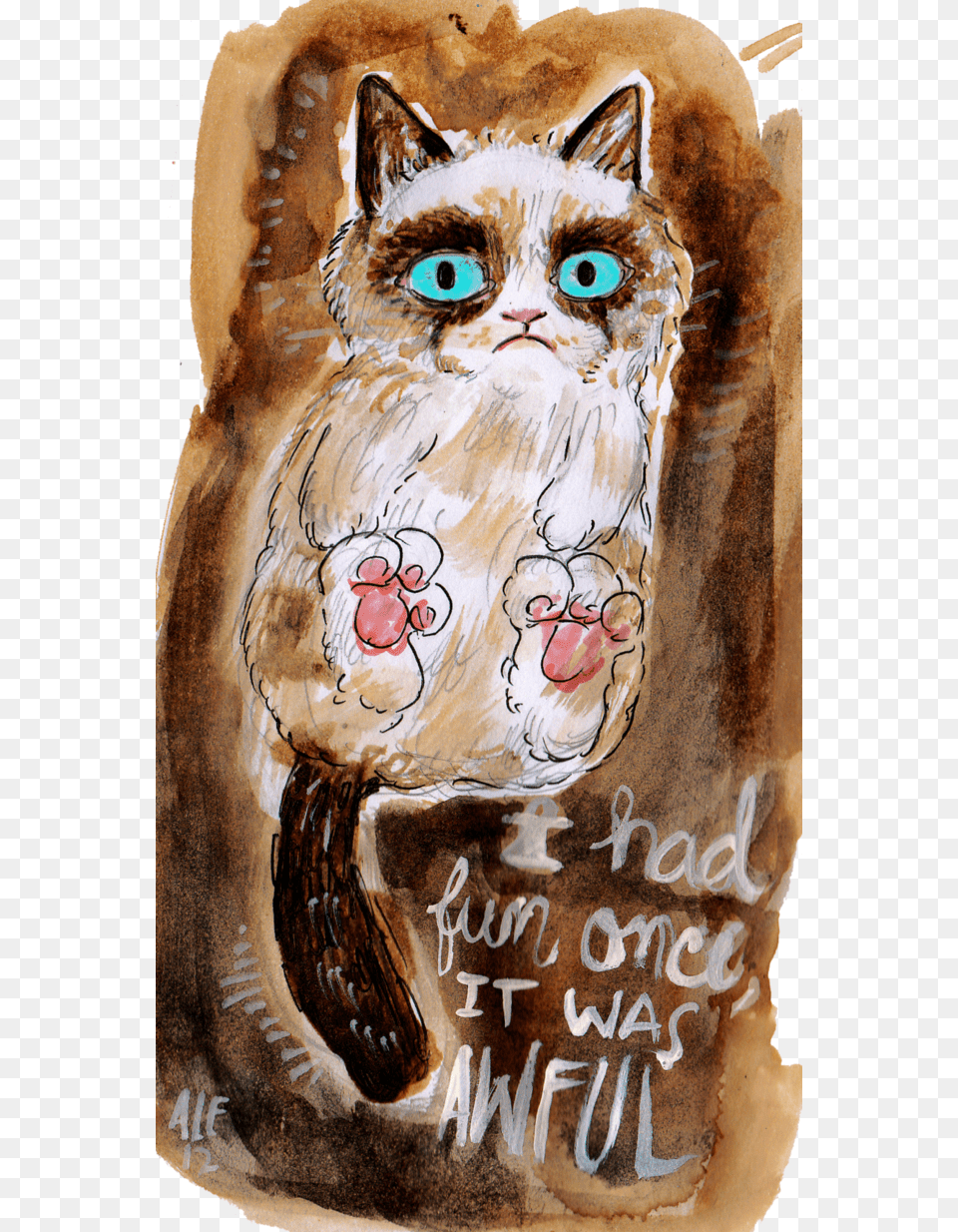 Make Art Grumpy Cat Rats Inspire Me Grumpy Kitty Eastern Screech Owl, Painting, Face, Head, Person Png Image