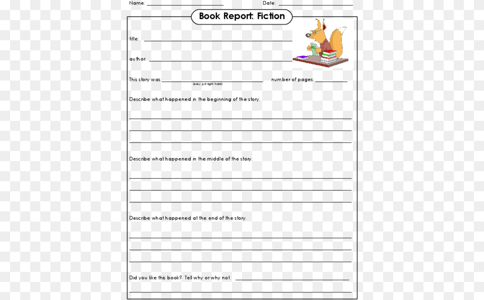 Make Book Reports More Enjoyable For Your Students Book Report Fiction Template, Comics, Publication, Text Png Image