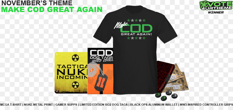 Make Cod Great Again Gamercrate Active Shirt, Clothing, T-shirt, Book, Publication Free Png Download