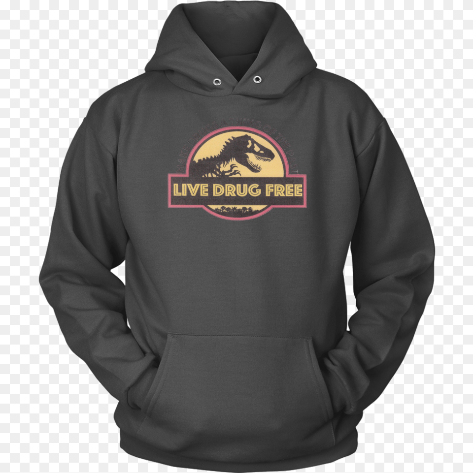 Make Drugs A Thing Of The Past Jurassic Park, Clothing, Hood, Hoodie, Knitwear Png
