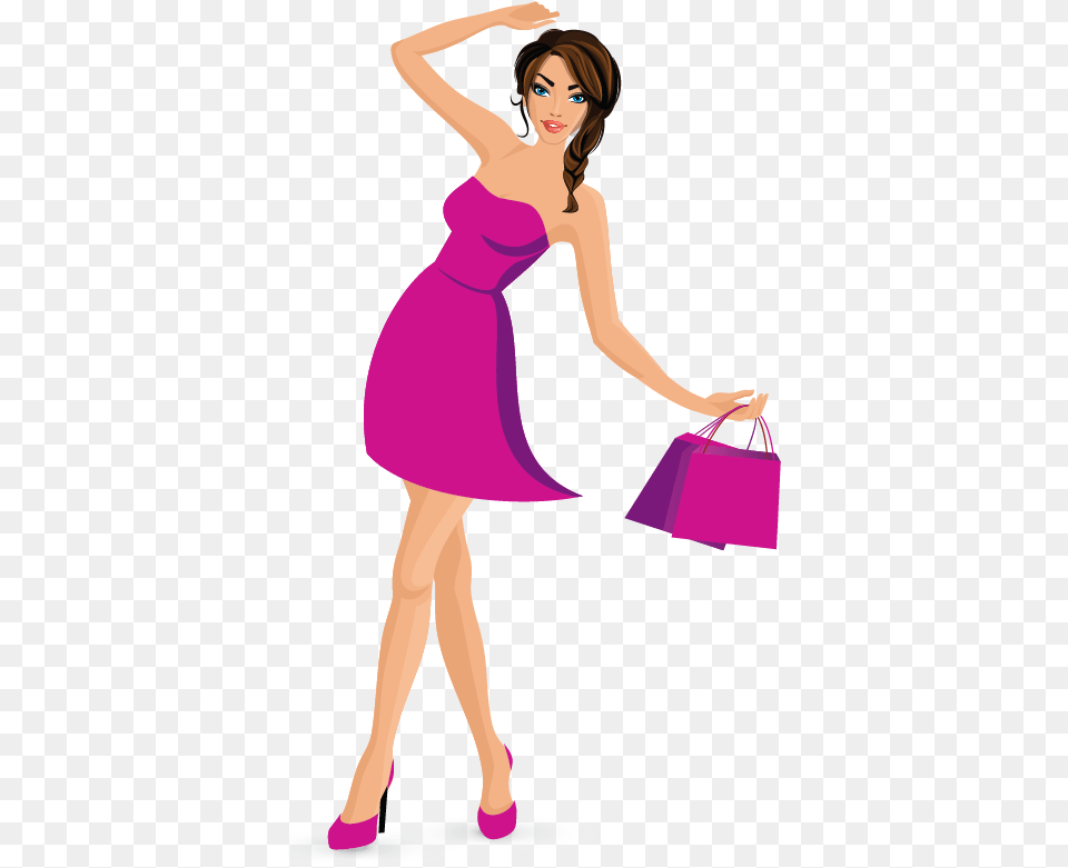 Make Fashion Shopping Logo Design Lady Shopping Logo Design, Person, Clothing, Dress, Woman Free Png