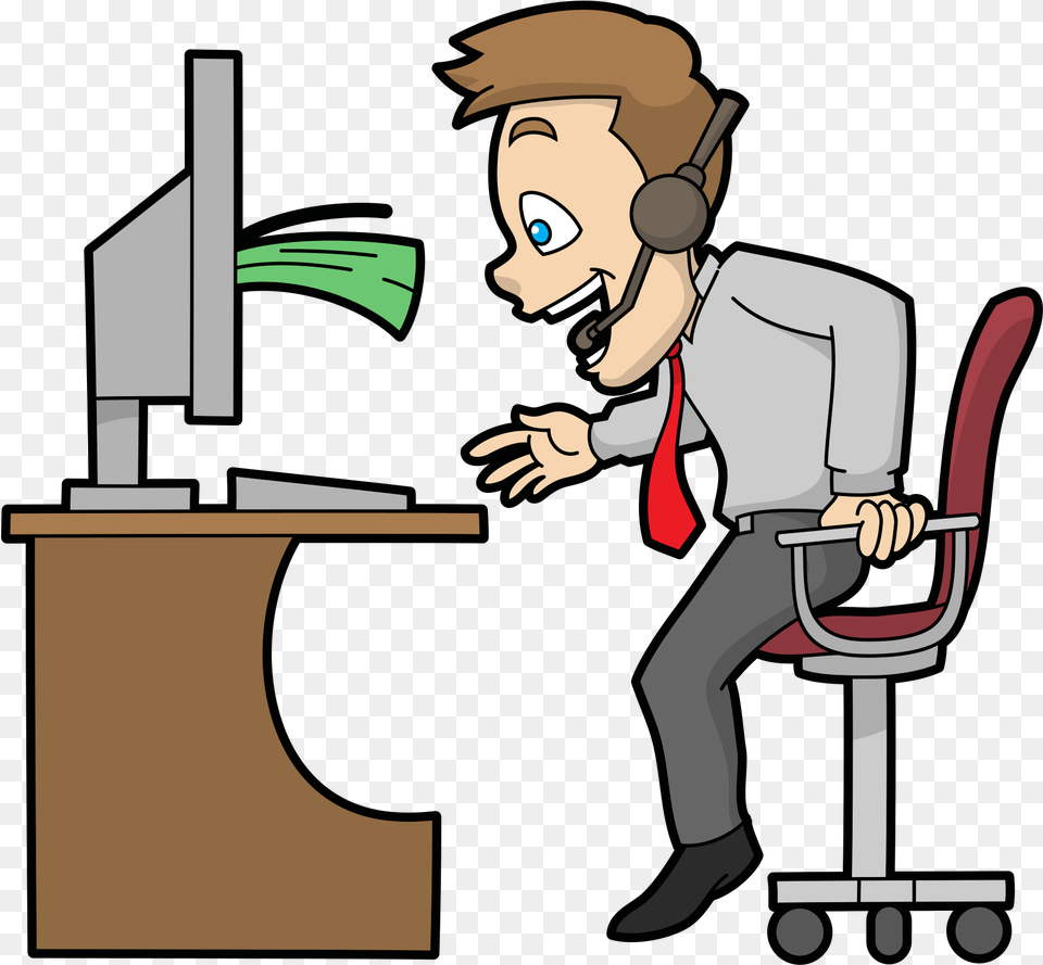 Make Money Clipart Money Man Make Money Online, Adult, Male, Person, Desk Png