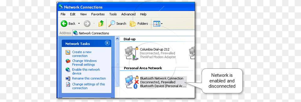 Make Sure That Bluetooth Network Connection Isn39t Windows Xp Network Connections Bluetooth, File, Page, Text, Webpage Free Png