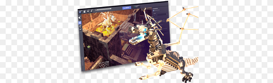 Make Your Own 3d Game In The Sandbox Skeleton, Bulldozer, Machine Free Transparent Png