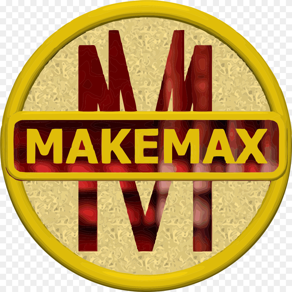 Makemax Technology Label, Logo, Gold, Disk, Badge Free Png Download