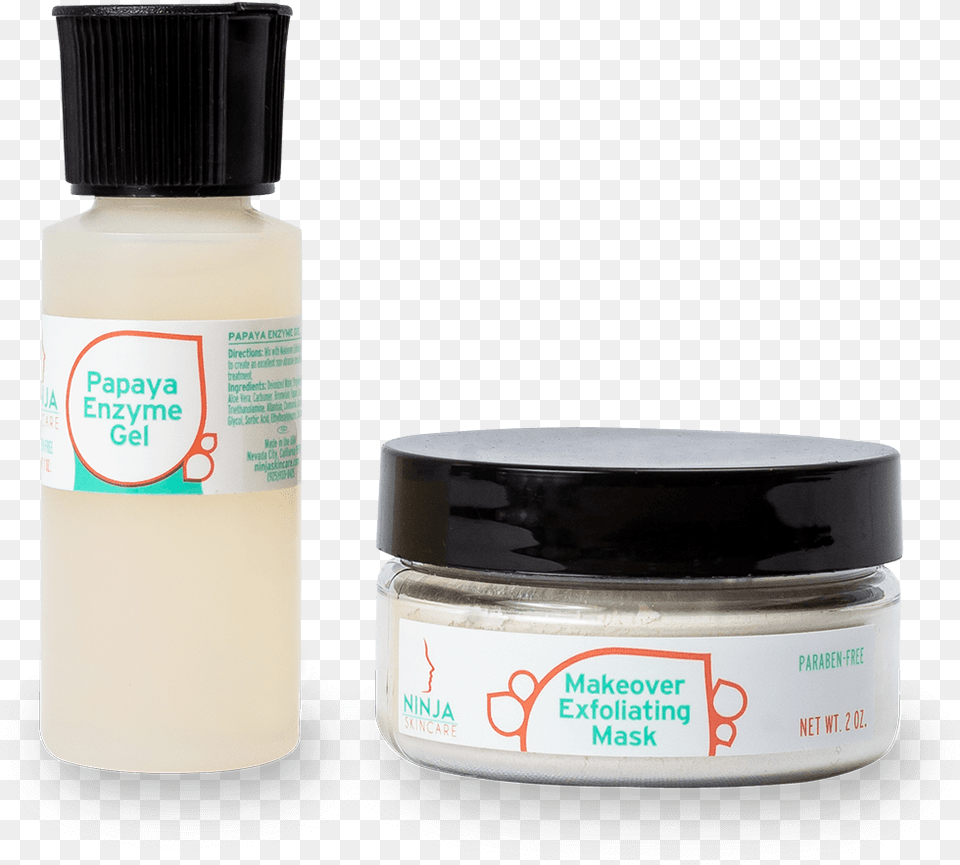 Makeover Exfoliating Mask And Papaya Enzyme Gel Cosmetics, Bottle, Lotion, Tape Free Png