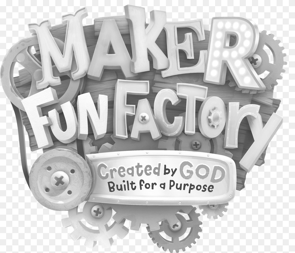 Maker Fun Factory Logo, Machine, Wheel, Text Png Image