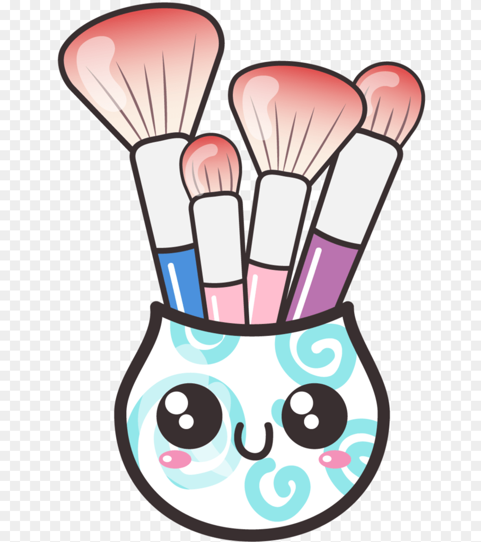 Makeup Brushes In A Cup By Barovlud Cartoon Makeup Brushes, Brush, Device, Tool, Dynamite Png Image