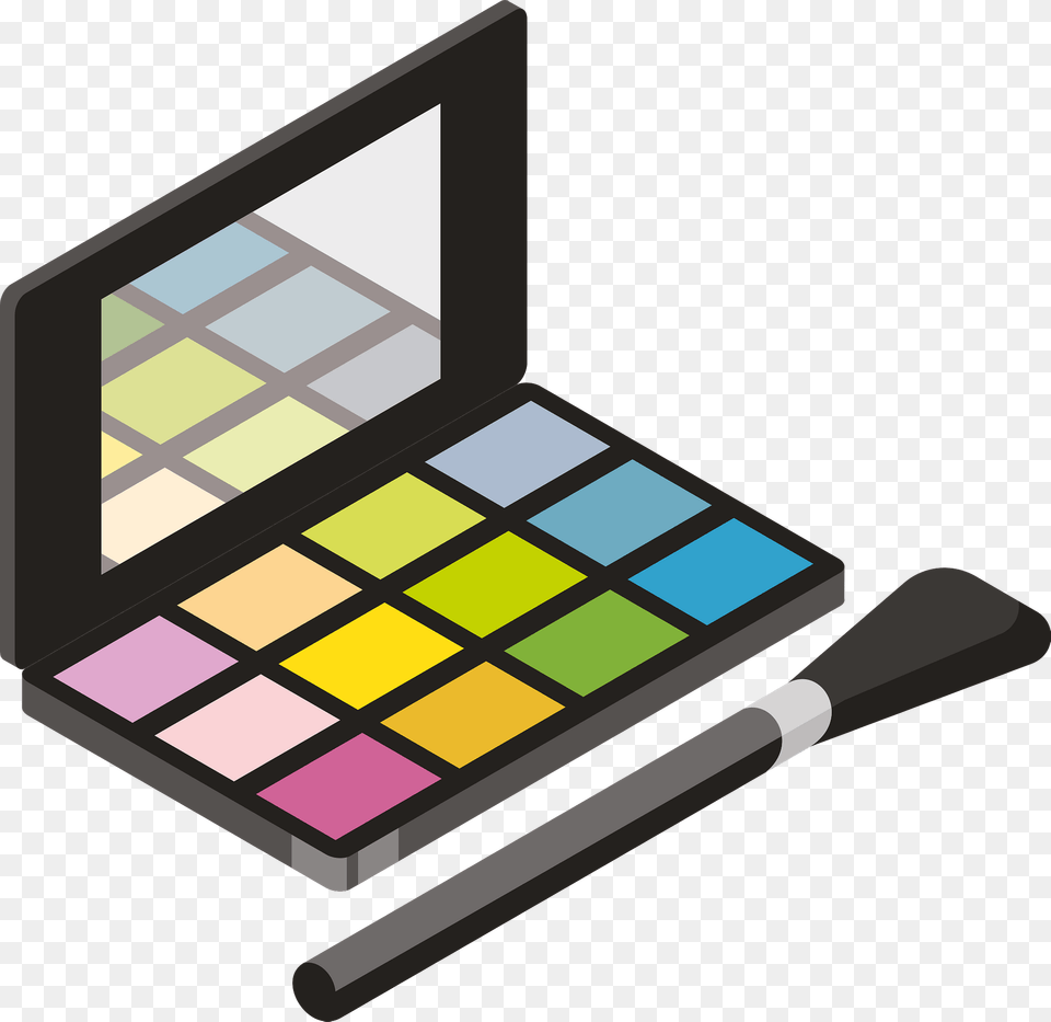 Makeup Clipart, Paint Container, Palette, Brush, Device Free Png