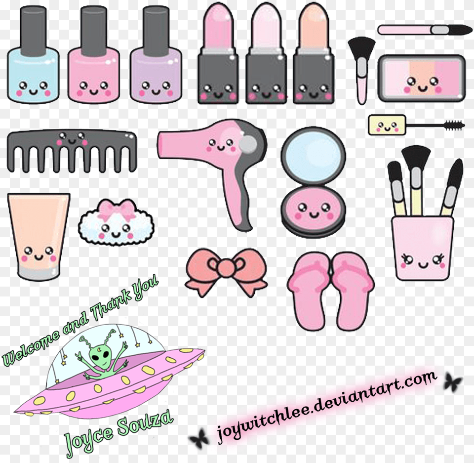 Makeup Transparent Kawaii Make Up Kawaii, Cosmetics, Lipstick, Brush, Device Free Png Download