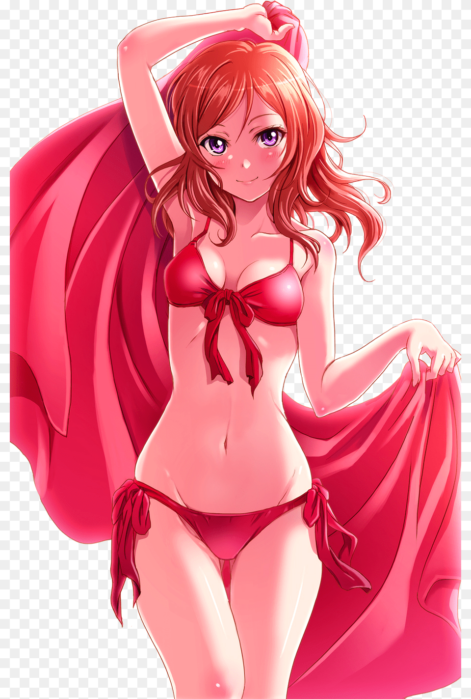 Maki Nishikino Render Anime Girl In Red Bikini, Book, Comics, Publication, Adult Free Png Download