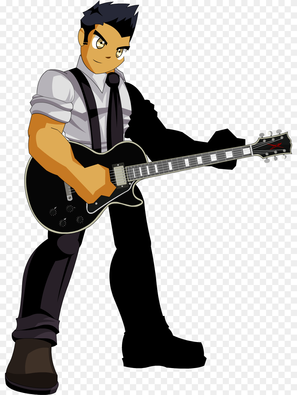 Making An Animated Aqwmv Progress Pics Inside Guitarist Animated, Guitar, Musical Instrument, Person, Performer Free Png