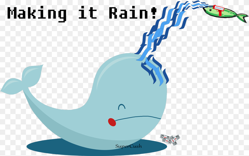 Making It Rain Steemitwhale Portable Network Graphics, Animal, Sea Life, Whale, Mammal Png