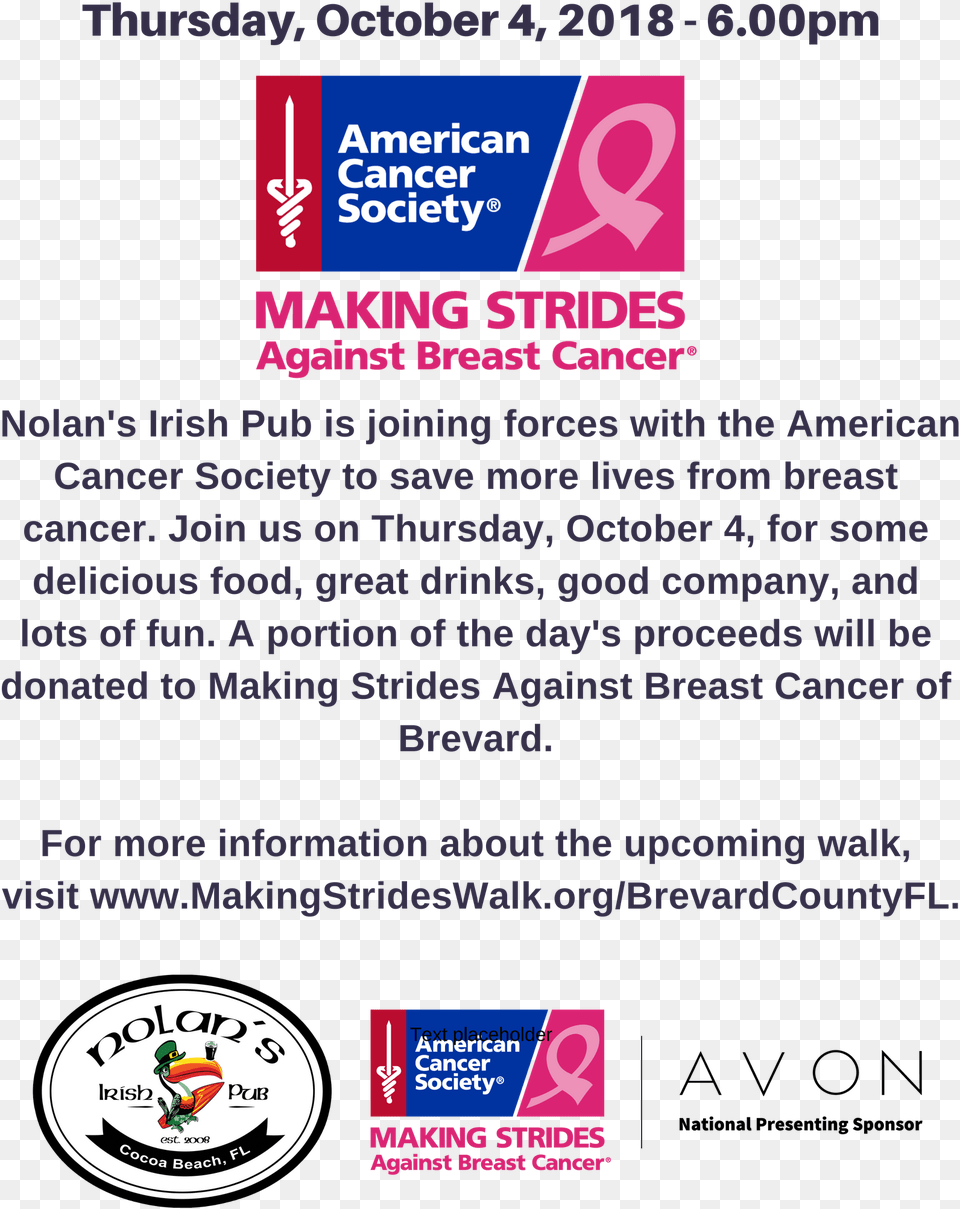 Making Strides Against Breast Cancer Fundraiser American Cancer Society, Advertisement, Poster Png Image