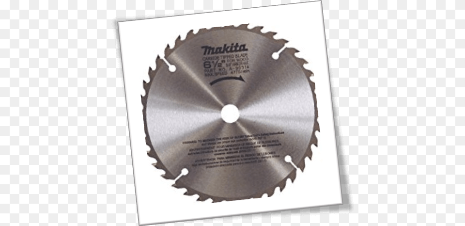 Makita Cordless Circular Saw Makita A 6 12 In Carbide Blade, Electronics, Hardware, Disk, Computer Hardware Free Transparent Png