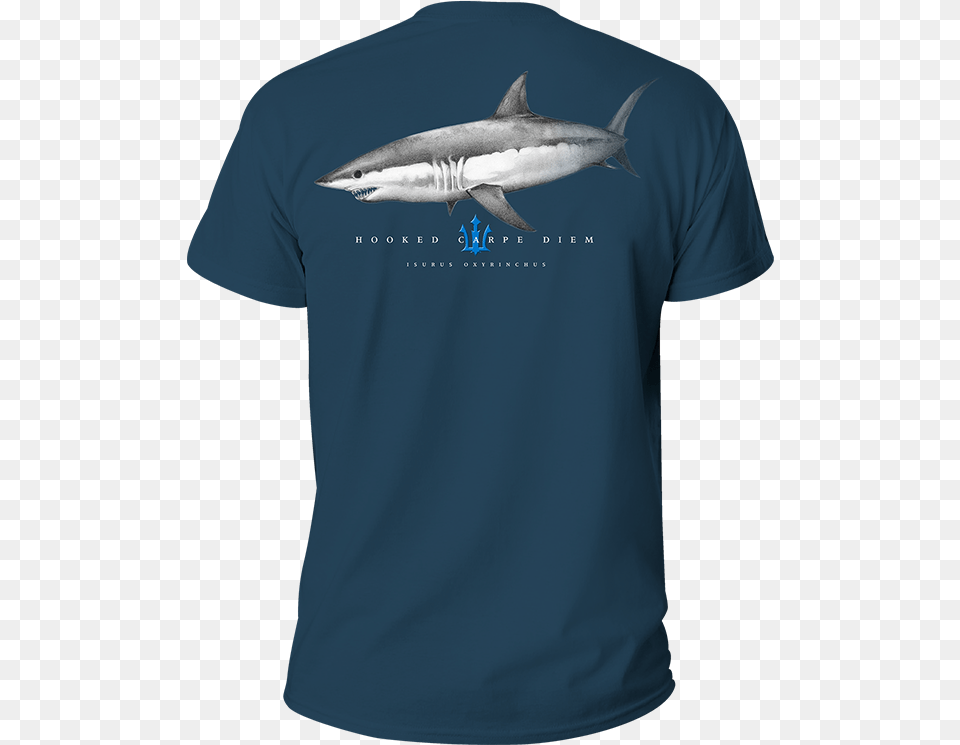 Mako T Shirt Short Sleeve Hooked Carpe Diem Great White Shark, Clothing, T-shirt, Animal, Fish Png