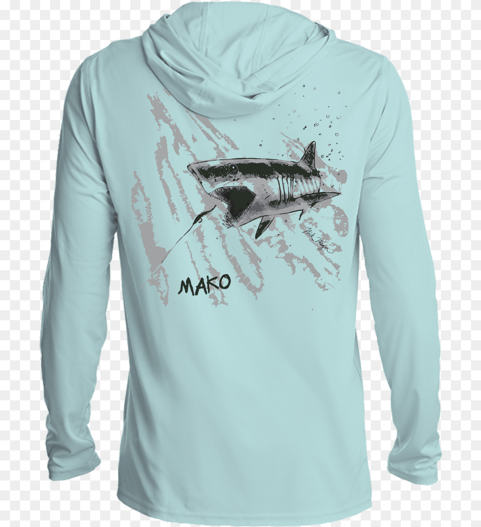 Mako Technical Spf Hoodie Shortfin Mako Shark Sweatshirt, Clothing, Knitwear, Long Sleeve, Sweater Free Png Download