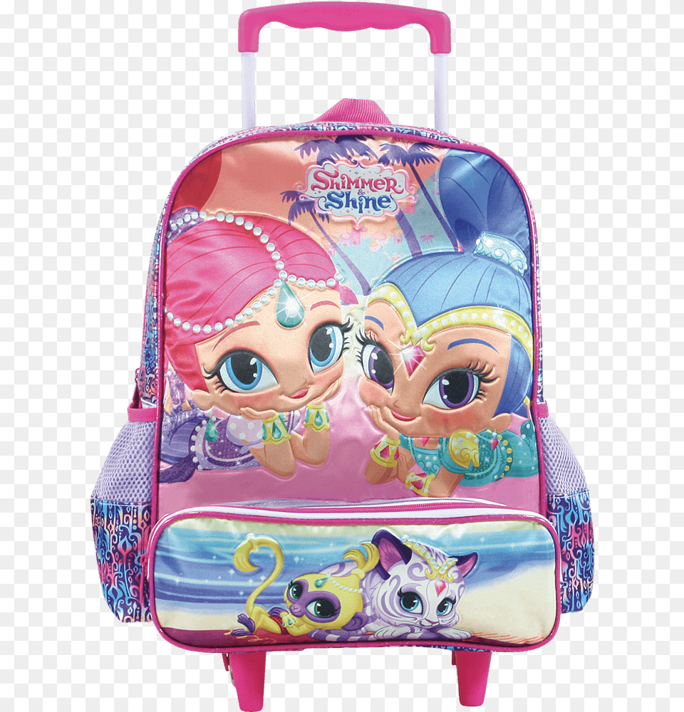 Mala Com Rodas 14 Shimmer Amp Shine Double Trouble Shimmer And Shine, Bag, Backpack, Face, Head Free Png
