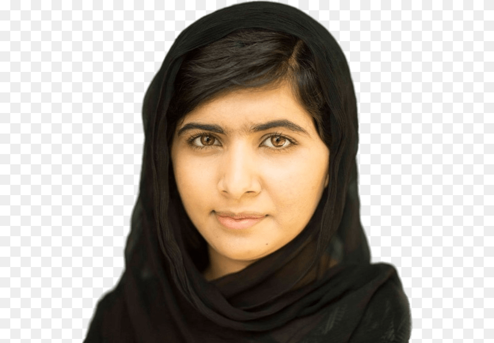 Malala Yousafzai Black Head Scarf Malala Yousafzai, Person, Face, Portrait, Photography Png