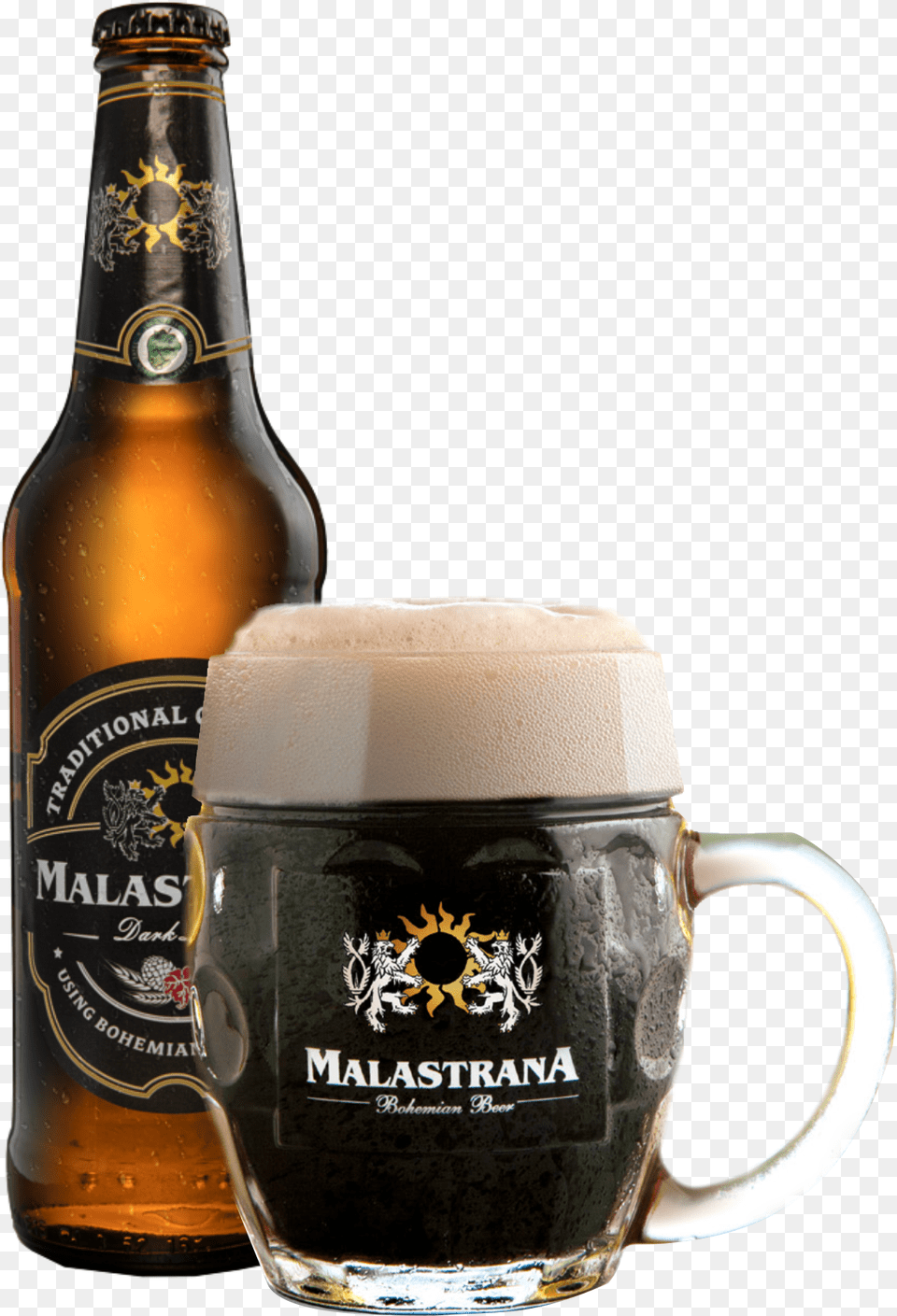 Malastrana Dark Beer Bottle, Alcohol, Beverage, Lager, Glass Png Image