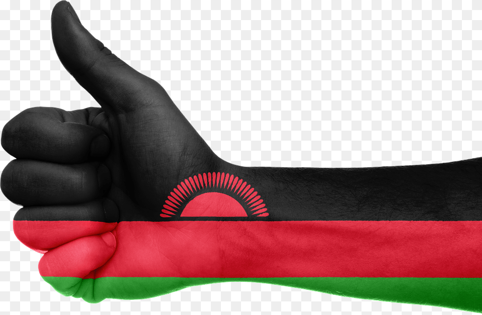 Malawi Flag Hand National Fingers Patriotic Malawi Warm Heart Of Africa, Body Part, Finger, Person, Wrist Png
