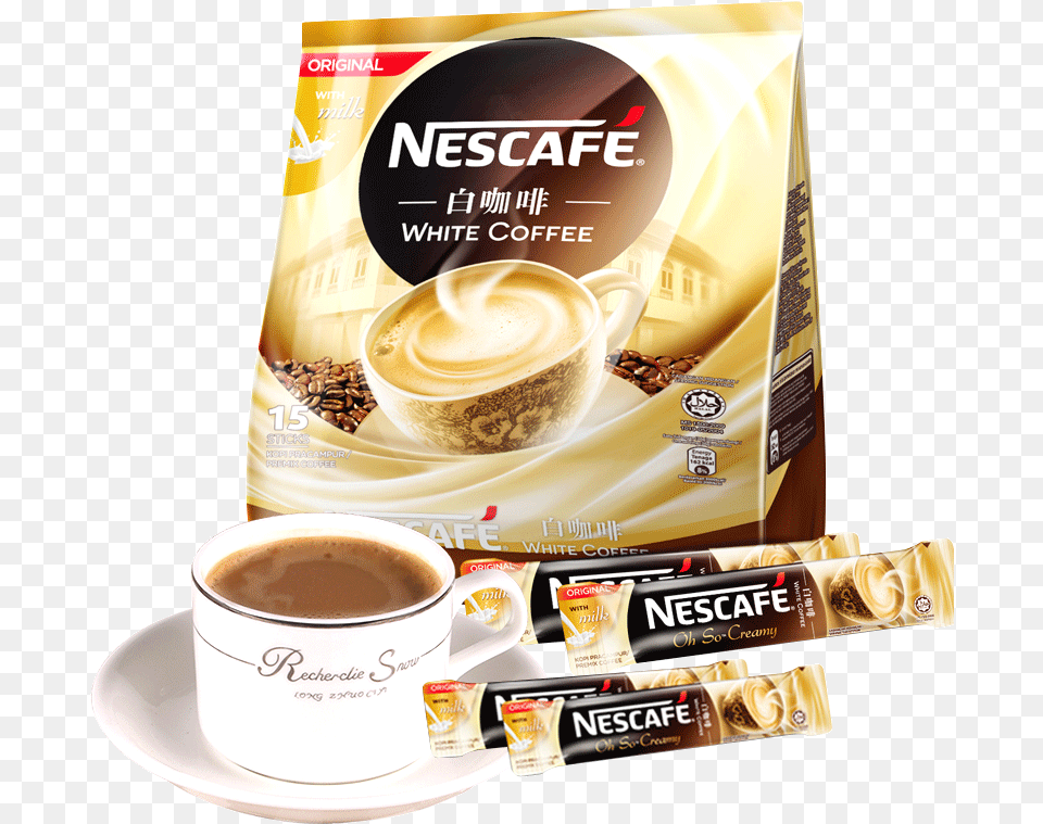 Malaysia Imported Nestle Plain White Coffee 540g Nescafe White Coffee Sachets, Cup, Beverage, Coffee Cup, Latte Png Image