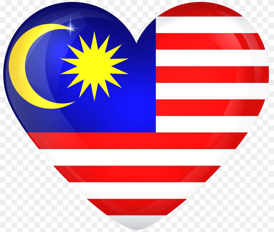 Malaysia Large Heart, Flag, Balloon, Logo Free Png Download