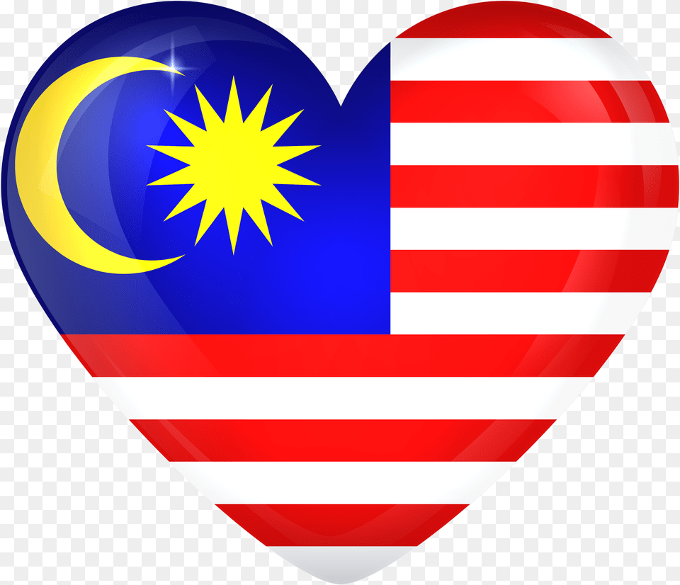 Malaysia Large Heart Flag Flag Of Malaysia, Logo, Balloon Free Png