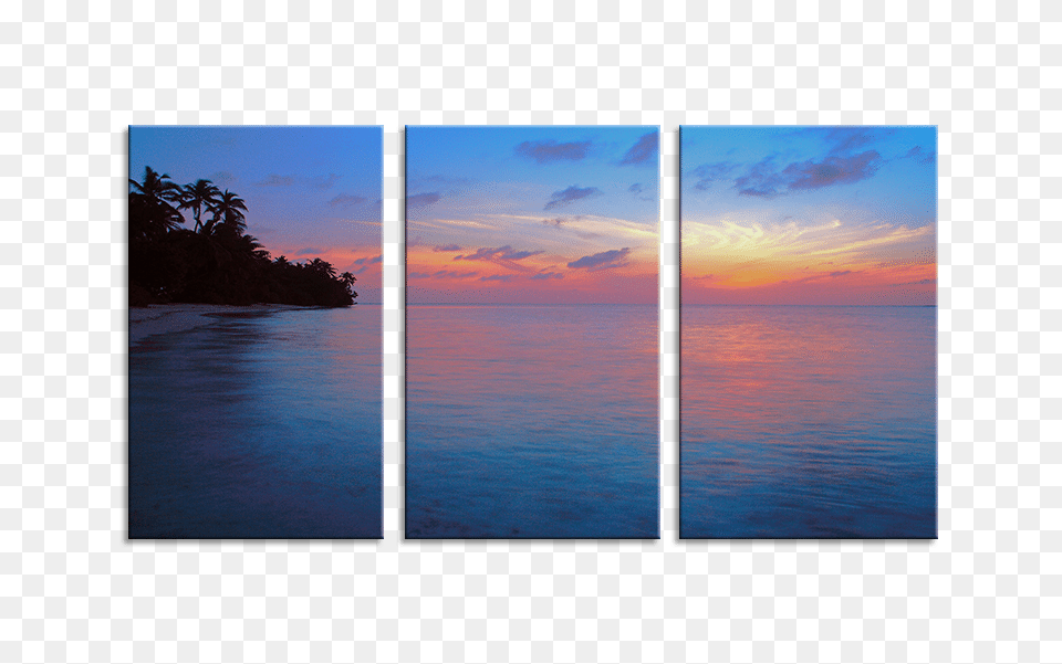 Maldives Purple Sunset Canvas Picture, Art, Sea, Outdoors, Nature Free Png