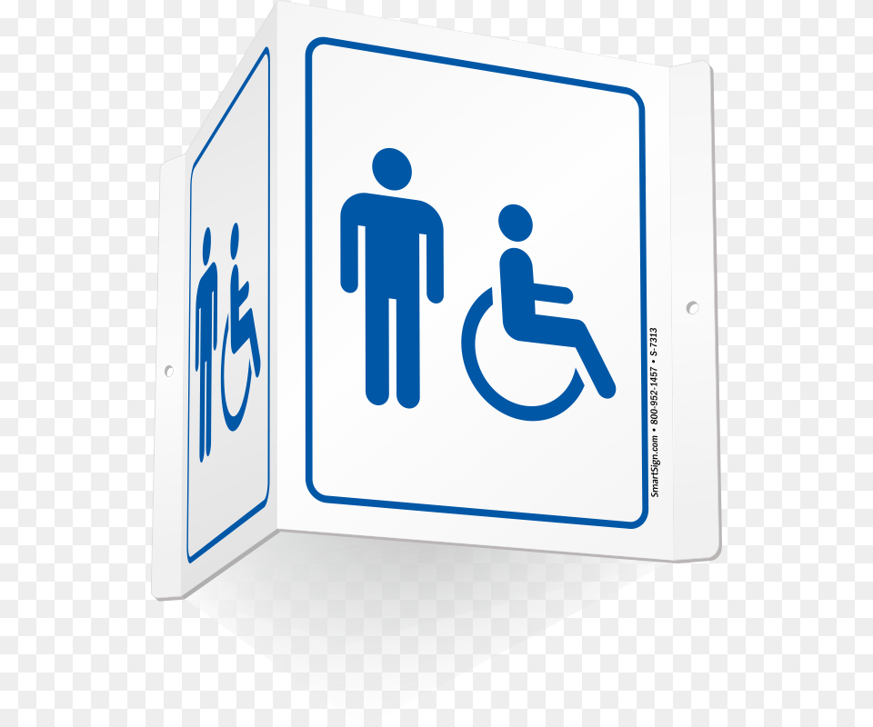 Male Amp Accessible Pictograms Restroom Projecting Sign Smartsign By Lyle S 4574 Av 06 Handicapped Accessible, Symbol, Road Sign, Head, Person Free Png Download