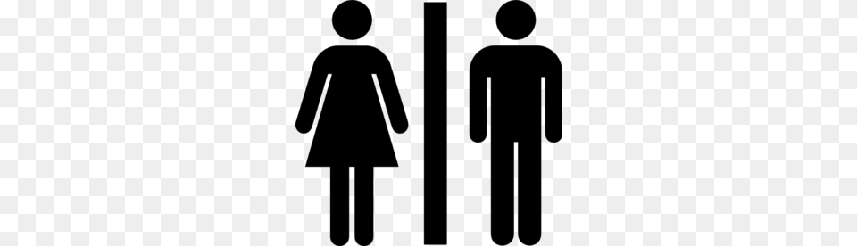 Male And Female Bathroom Clip Art, Gray Free Png
