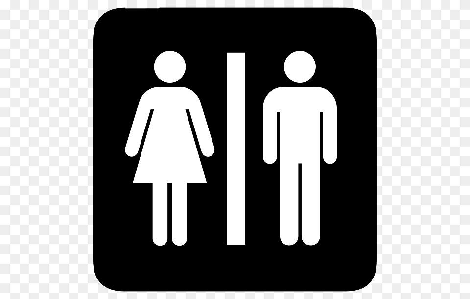 Male And Female Toilet Icon Black Background, Sign, Symbol, Road Sign, First Aid Png