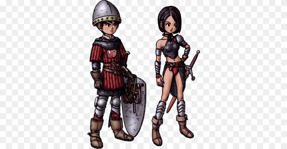 Male And Female Warriors Dragon Quest Ix, Adult, Person, Woman, Boy Free Transparent Png