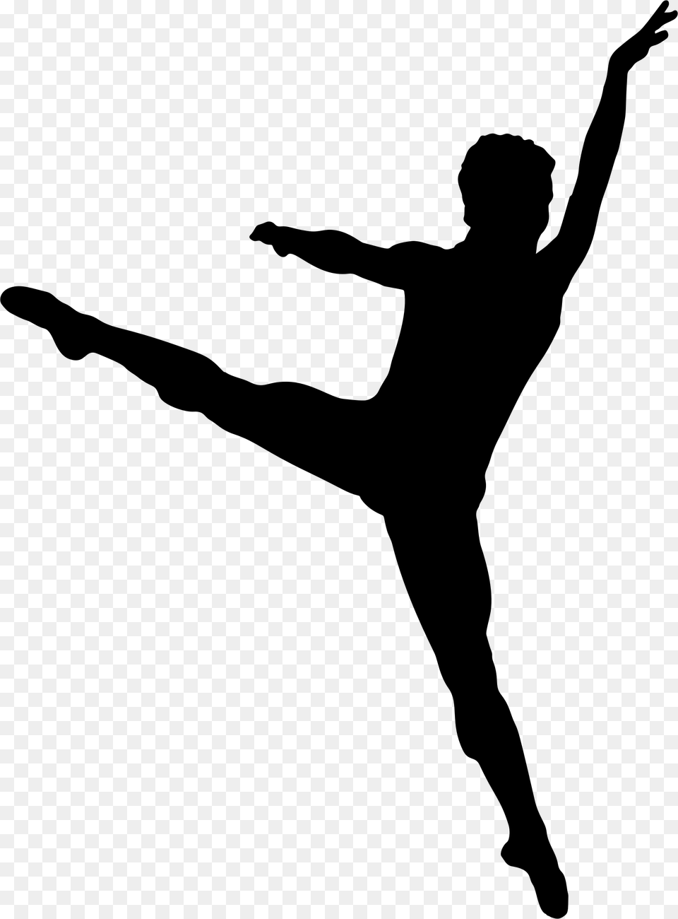 Male Ballet Dancer Silhouette Boy Ballet Dancer Silhouette, Gray Free Png