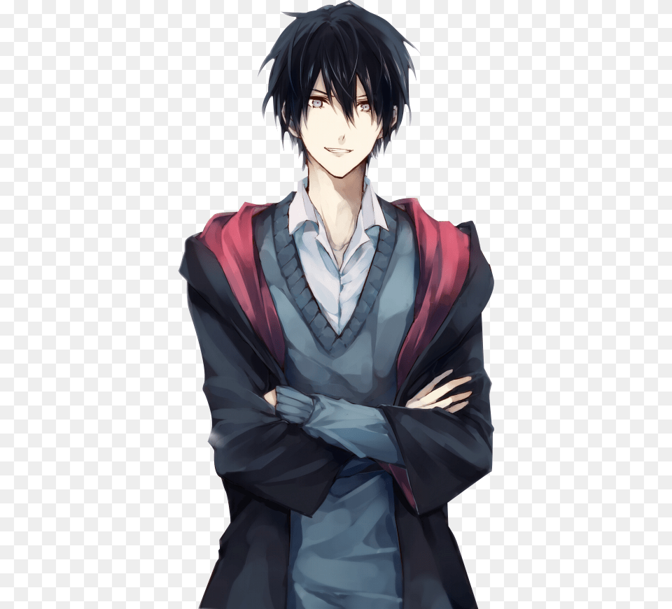 Male Black Hair Anime Characters Anime Boy With Black Hair, Publication, Book, Comics, Person Png