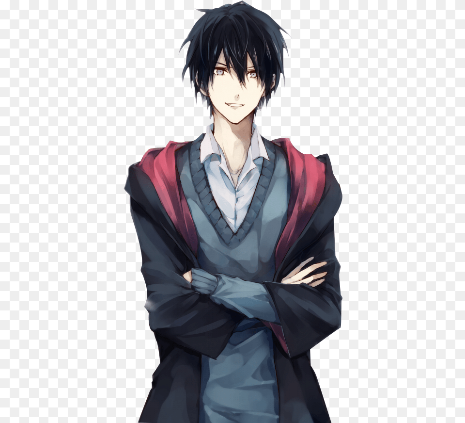 Male Black Hair Anime Characters Anime Boy With Black Hair, Publication, Book, Comics, Person Free Transparent Png