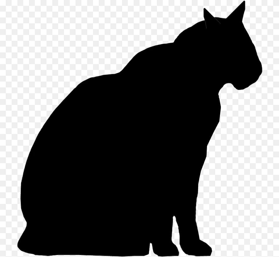 Male Cat Silhouette Fat Cat Silhouette, Animal, Mammal, Pet Png Image