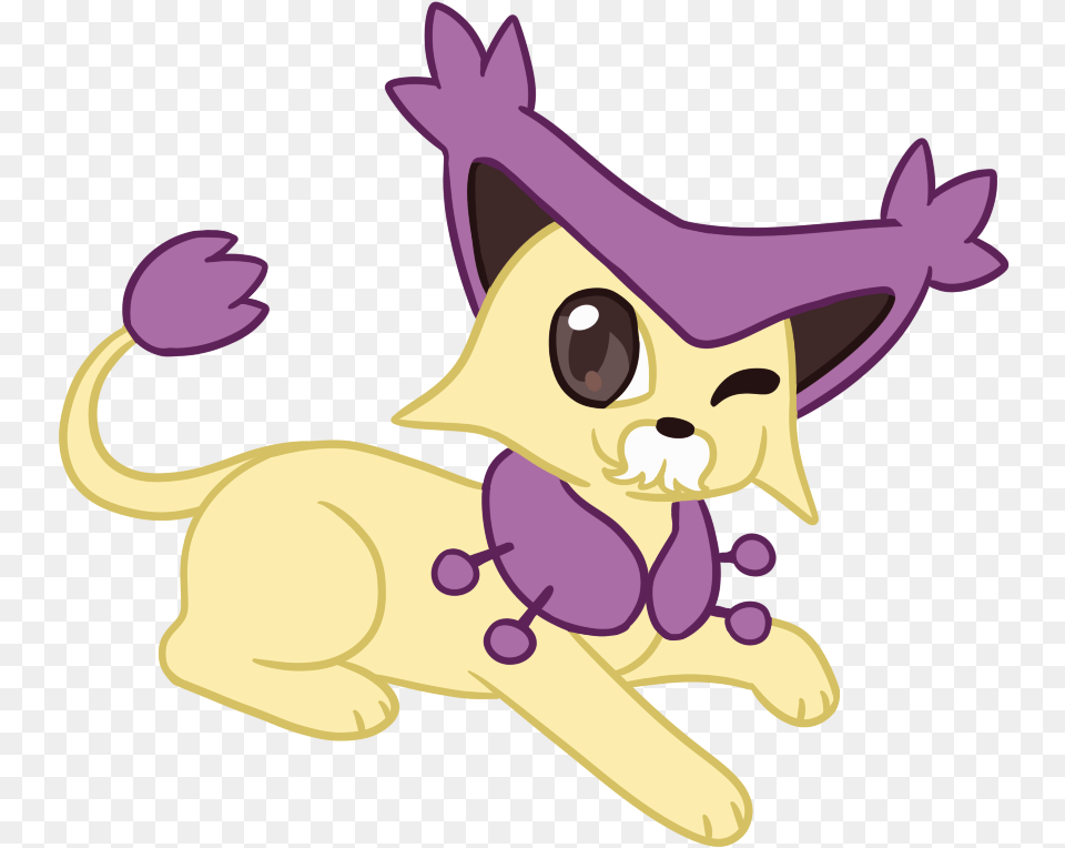 Male Delcatty My Starter Poke With A Mustache Cartoon, Purple, Animal, Fish, Sea Life Free Transparent Png